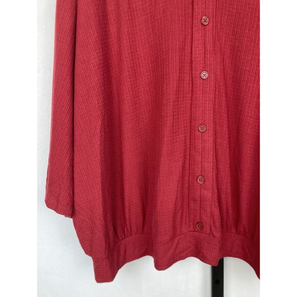 Torrid Textured Jersey V-Neck Button Down Dolman Sleeve Top 3X Dark Red V Neck - Picture 6 of 15